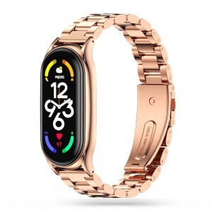 Xiaomi Mi Smart Band 7 Tech-Protect Stainless szíj rose gold