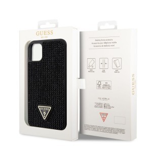 iPhone 11 Pro Guess Rhinestones Triangle Metal Logo tok fekete (GUHCN58HDGTPD)