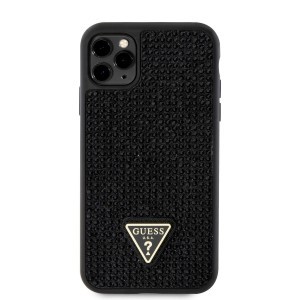 iPhone 11 Pro Guess Rhinestones Triangle Metal Logo tok fekete (GUHCN58HDGTPD)