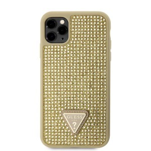 iPhone 11 Pro Guess Rhinestones Triangle Metal Logo tok arany (GUHCN58HDGTPD)