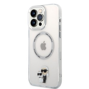 iPhone 15 Pro Karl Lagerfeld IML Karl és Choupette NFT MagSafe kompatibilis tok átlátszó (KLHMP15LHNKCIT)