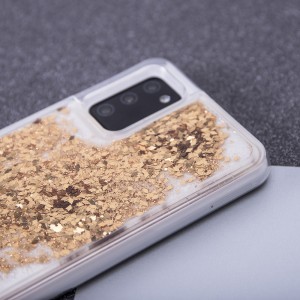 iPhone 14 Pro Liquid Sparkle folyékony flitteres tok arany