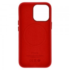 iPhone 14 Pro MagSafe Leather bőr tok piros