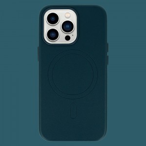 iPhone 14 Pro Max MagSafe Leather bőr telefontok sötétkék