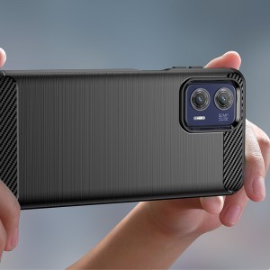Motorola Moto G73 5G Carbon szénszál mintájú TPU tok fekete