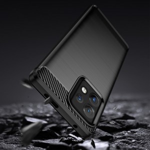 Motorola Edge+ 2023 / Moto X40 Pro / Moto X40 Carbon szénszál mintájú TPU tok fekete