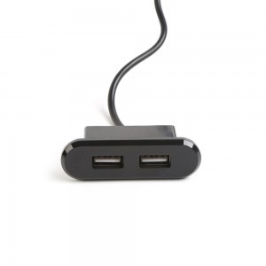 Bútorba építhető USB elosztó, hosszabbító fekete (2xUSB-A)