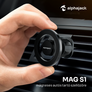 Alphajack MAG S1 mágneses telefontartó szellőzőre (Magsafe kompatibilis) autós