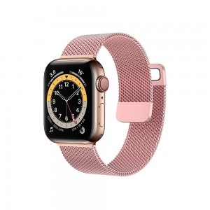 Apple Watch 38/40/41mm Karkötős óraszíj Milan világos rózsaszín