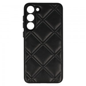 Samsung Galaxy S23 Plus Leather 3D bőr tok fekete design 3