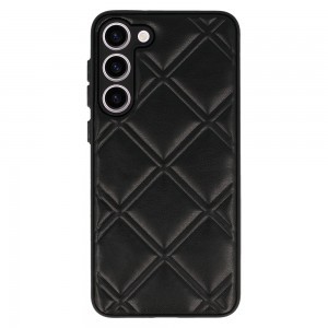 Samsung Galaxy S23 Plus Leather 3D bőr tok fekete design 3