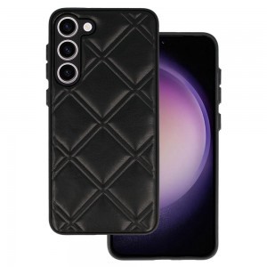 Samsung Galaxy S23 Leather 3D bőr telefontok fekete design 3