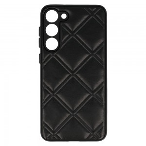 Samsung Galaxy S23 Leather 3D bőr telefontok fekete design 3