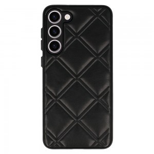 Samsung Galaxy S23 Leather 3D bőr telefontok fekete design 3