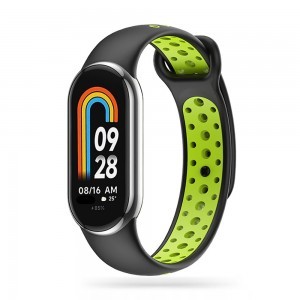 Xiaomi Smart Band 8/8 NFC Tech-Protect Softband óraszíj fekete/lime