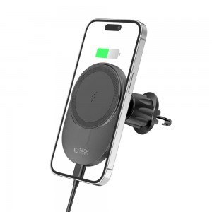 Tech-Protect MM15W-V1 Mágneses MagSafe kompatibilis autós telefontartó vezeték nélküli töltéssel 15W fekete-3