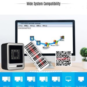 USB Vezetékes 1D/2D vonalkódolvasó, QR kód olvasó asztali (YHD-9200D)-8