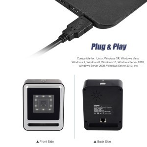 USB Vezetékes 1D/2D vonalkódolvasó, QR kód olvasó asztali (YHD-9200D)-1