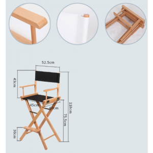 Rendezői szék, sminkszék, sminkes szék fa színű-fehér-2