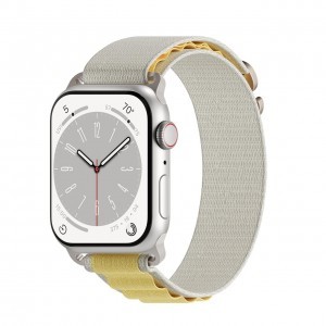 Apple Watch 4/5/6/7/8/SE (38/40/41mm) Next One Adventure Loop óraszíj fehér/sárga