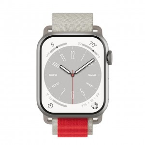 Apple Watch 4/5/6/7/8/SE (38/40/41mm) Next One Adventure Loop óraszíj fehér/piros