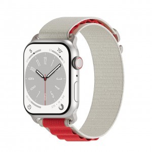 Apple Watch 4/5/6/7/8/SE (38/40/41mm) Next One Adventure Loop óraszíj fehér/piros