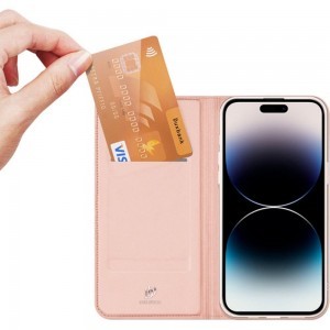 iPhone 15 Pro Dux Ducis Skinpro fliptok rózsaszín