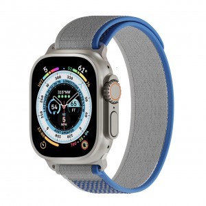 Apple Watch 4/5/6/7/8/9/SE/Ultra (42/44/45/49mm) Next One Athletic Loop óraszíj ezüstszínű