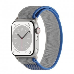 Apple Watch 4/5/6/7/8/9/SE/Ultra (42/44/45/49mm) Next One Athletic Loop óraszíj ezüstszínű