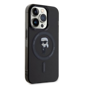 iPhone 15 Pro Max Karl Lagerfeld KLHMP15XHFCKNOK IML Ikonik MagSafe tok fekete