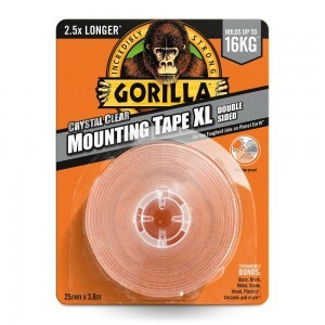 Gorilla Mounting Tape XL kristálytiszta kétoldalas ragasztószalag 2,5cm x 3,8m