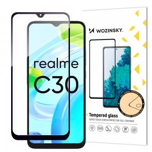 Realme C30/Realme Narzo 50i Prime Wozinsky Full Glue 9H kijelzővédő üvegfólia fekete