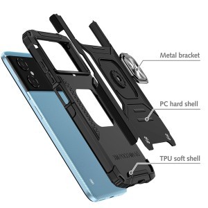 Xiaomi Redmi Note 11E/Redmi 10 Prime Plus 5G/Poco M4 5G Wozinsky Ring Armor Case Kickstand telefontok fekete