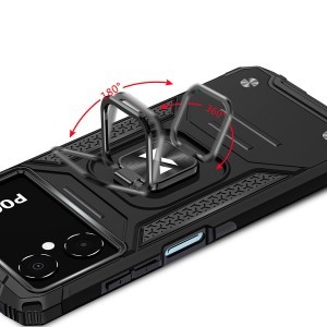 Xiaomi Redmi Note 11E/Redmi 10 Prime Plus 5G/Poco M4 5G Wozinsky Ring Armor Case Kickstand telefontok fekete