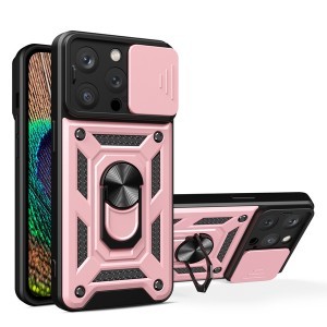 iPhone 15 Pro Hybrid Armor Camshield tok rózsaszín