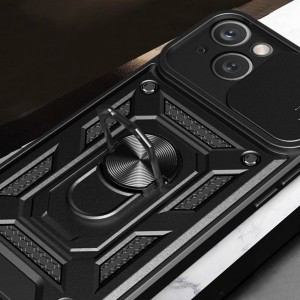 iPhone 15 Plus Hybrid Armor Camshield tok fekete