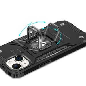 iPhone 15 Plus Ring Armor Wozinsky tok kihajtható támasszal fekete