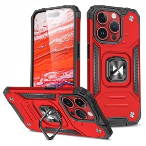 iPhone 15 Pro Ring Armor Wozinsky tok kihajtható támasszal piros