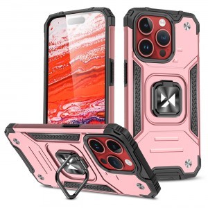 iPhone 15 Pro Ring Armor Wozinsky tok kihajtható támasszal rózsaszín