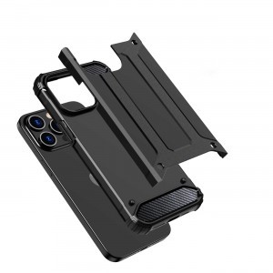 iPhone 15 Pro Hybrid Armor tok fekete telefontok