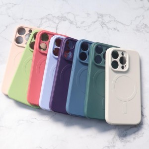 iPhone 14 Pro Max Szilikon MagSafe kompatibilis tok lila