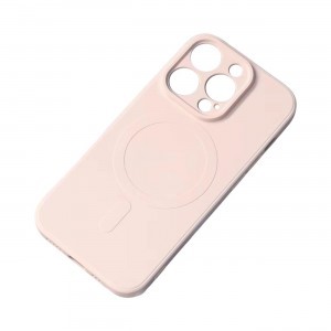 iPhone 15 Pro Max Szilikon MagSafe kompatibilis tok rózsaszín