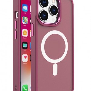 iPhone 15 Plus Magnetic Color Matte tok, telefontok burgundy