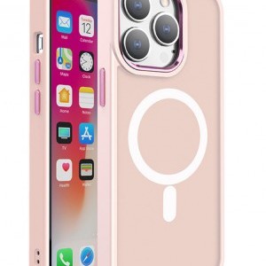 iPhone 15 Pro Magnetic Color Matte tok rózsaszín telefontok