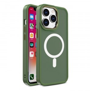 iPhone 15 Pro Magnetic Color Matte tok zöld telefontok