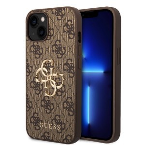 iPhone 15 Plus Guess PU 4G Metal Logo tok barna (GUHCP15M4GMGBR)