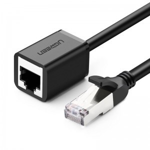 UGREEN hálózati kábel RJ45 Ethernet hosszabbító, kat. 6, FTP, 5m-es fém dugóval (fekete)