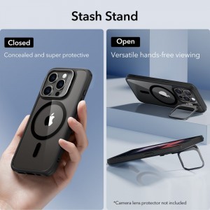 iPhone 15 Pro ESR Classic Kickstand Halolock MagSafe kompatibilis tok átlátszó/fekete