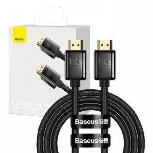 Baseus High Definition Series HDMI 2.1 kábel, 8K 60Hz, 3D, HDR, 48Gbps, 2m (fekete)-2