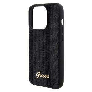 iPhone 15 Pro Guess PU Square Mirror Script Logo tok fekete (GUHCP15LPMSDGSK)